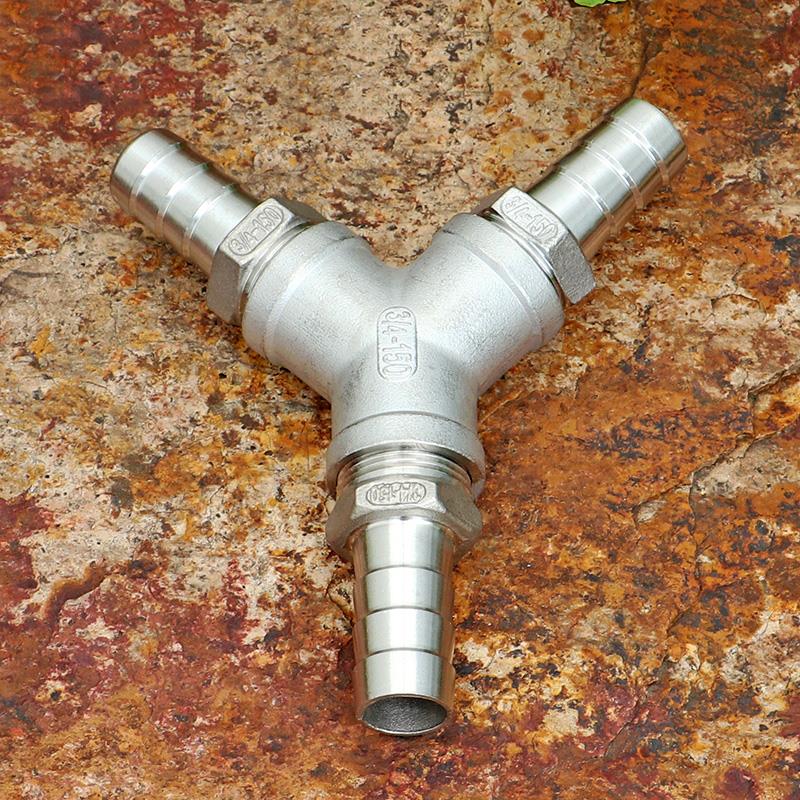 定制304不锈钢六分一寸Y型三通宝塔接头分流器异径软管接头分水器