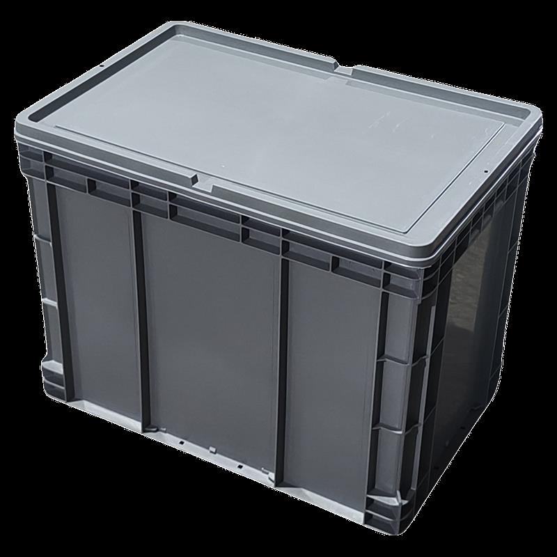 Eu4644塑料周转箱600*400*450mm塑料物流箱汽车配件灰色
