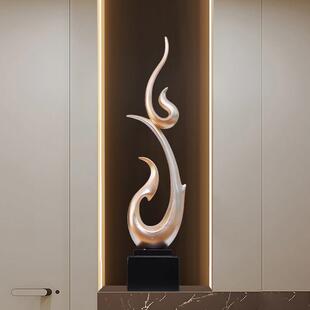 风生水起抽象艺术摆件入户玄关壁龛客厅落地雕塑意式极简竖高装饰