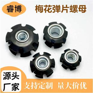 睿博双层梅花弹片圆螺母管内连接件滑板车车头管塞家具连接件M10