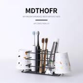 漱口杯铁艺置物架卫生间牙具洗漱套装 创意壁挂免打孔牙刷架