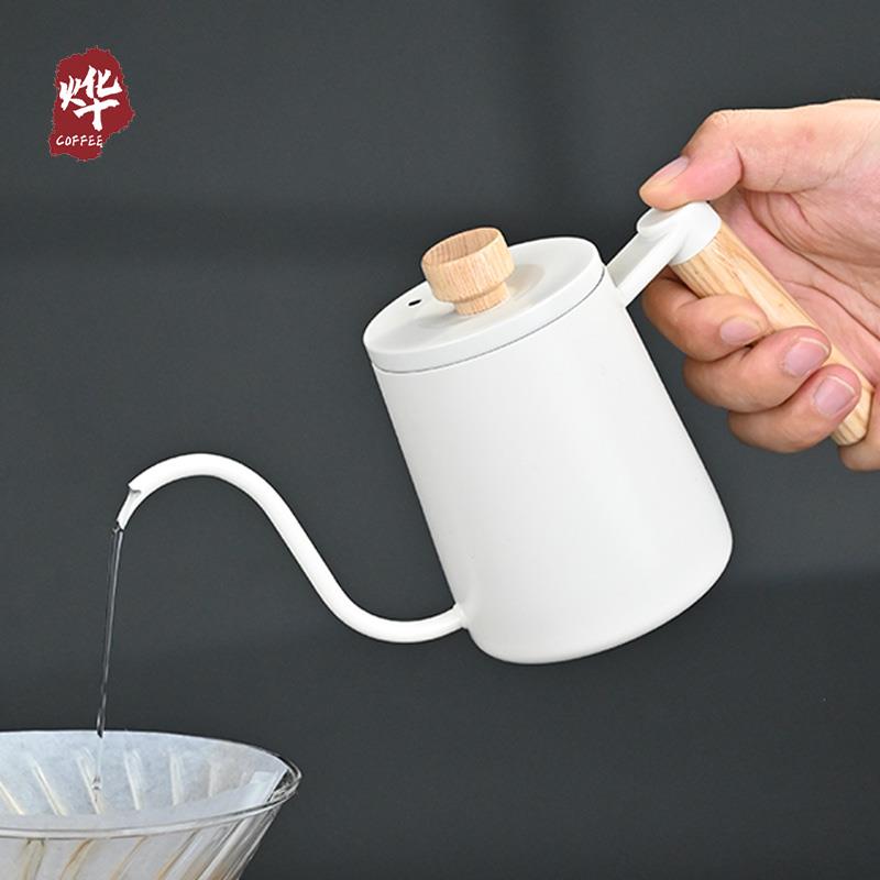 烨咖啡350ml不锈钢手冲壶 耳挂壶滴滤咖啡细口长嘴壶 家用单人份