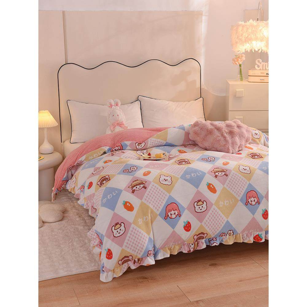 定制冬天被罩双面牛奶绒加厚儿童单件1.5米180x200珊瑚绒被套加大