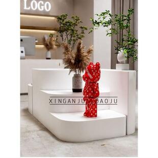 服装店道具M型高档异形中岛柜流水台鲜花店S形橱窗装饰曲线高低台