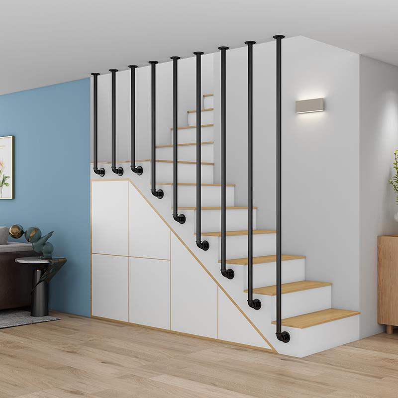 复式楼梯扶手栏杆侧装铁艺欧式阁楼别墅简约现代家用围栏护栏网红