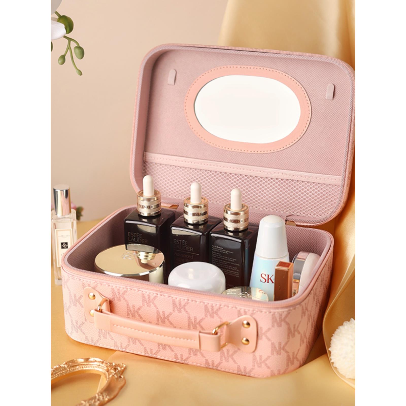 大容量化妆箱便携高级网红简约化妆品护肤防尘收纳盒桌面整理盒