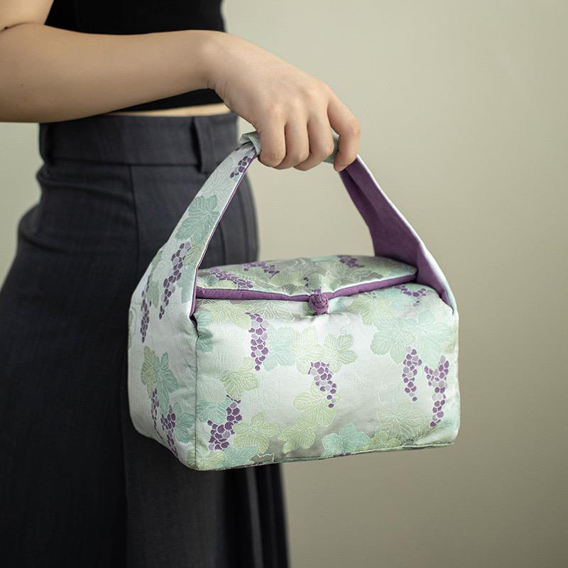 织棉收纳袋户外旅行茶具便携式收纳盒高档功夫茶具茶道配件茶事包