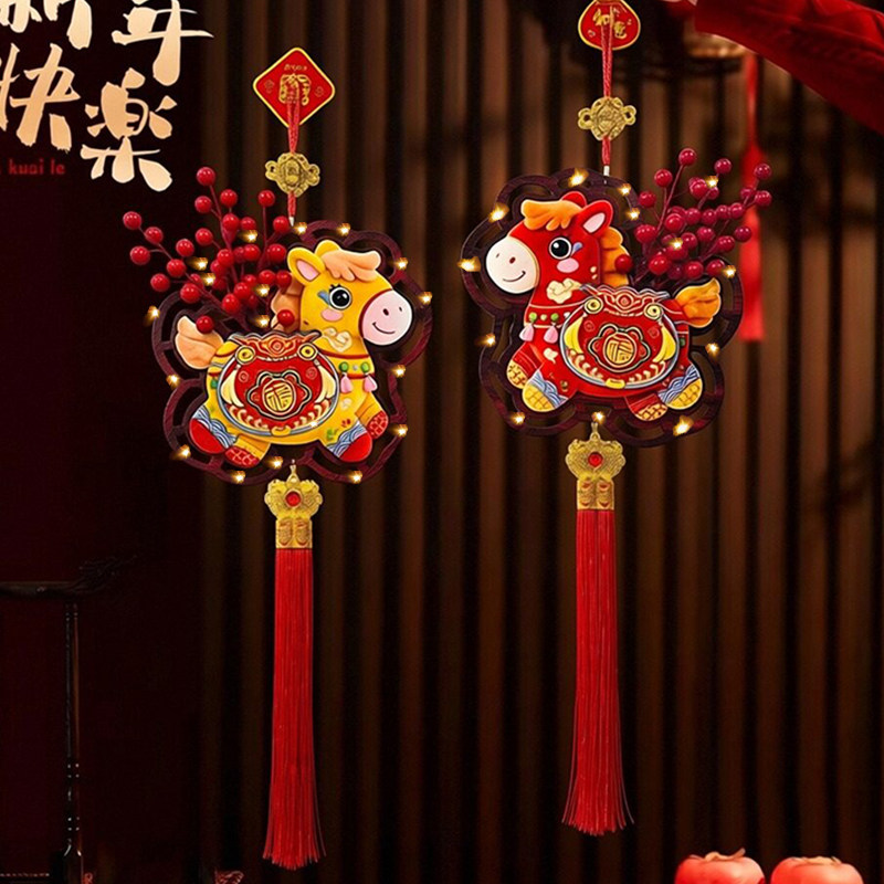 【1对】2026新款马年装饰小马送福挂件春节客厅入户门新年布置