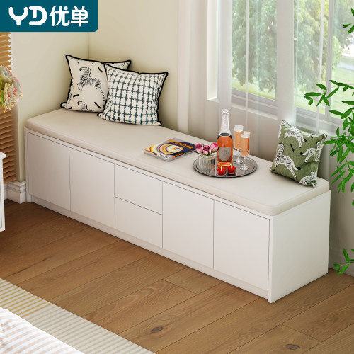 中古风飘窗柜卡座收纳柜