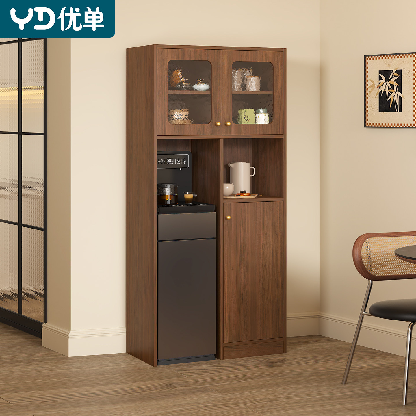 家用饮水机柜一体柜落地储物柜客厅厨房餐边柜茶吧机柜子定制G446