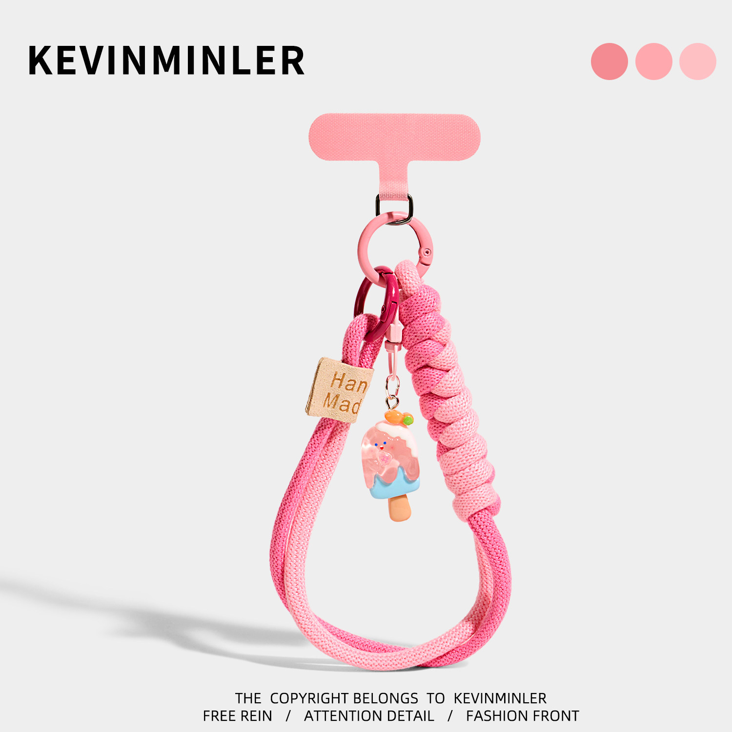 KEVINMINLER原创夏日粉色手机挂绳包挂件钥匙扣高级感车挂饰礼物图片