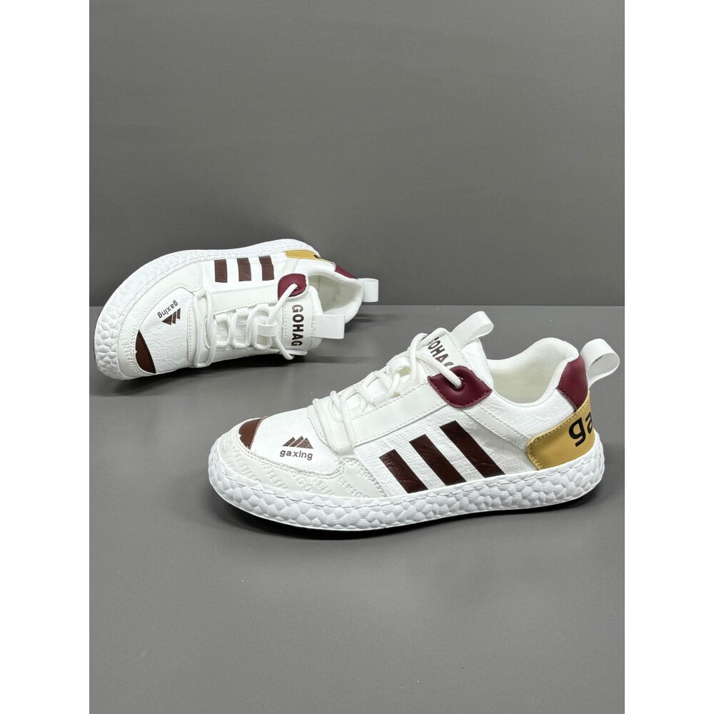 正品牌官方男鞋新款轻便软底休闲板鞋三条杠平底开车鞋男士夏季网