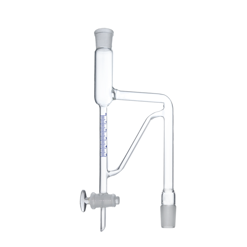 挥发油提取器5/10ml挥发油测定器玻璃活塞四氟活塞精度0.1ml密度小于1大于1轻油重油挥发油测定管测定仪装置