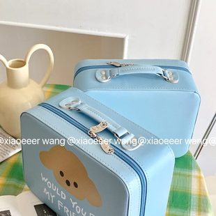 化妆箱原创收纳盒蓝小狗超 好看便携大容量奶油实用ins风主义