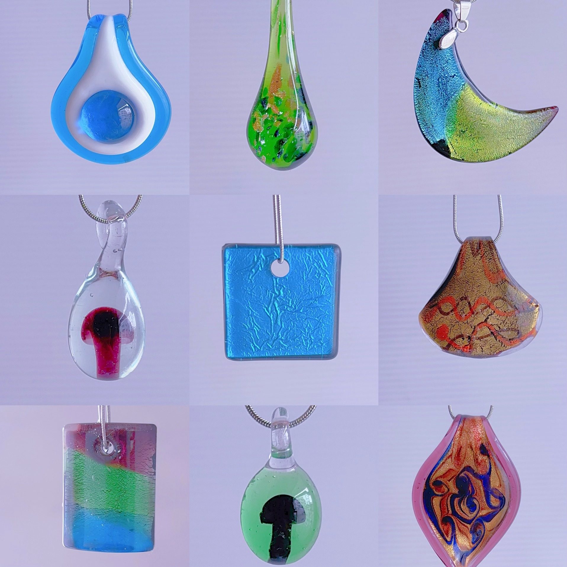 双链-孤品琉璃吊坠项链彩色串珠原创Y2K千禧风文艺复古配饰小众女