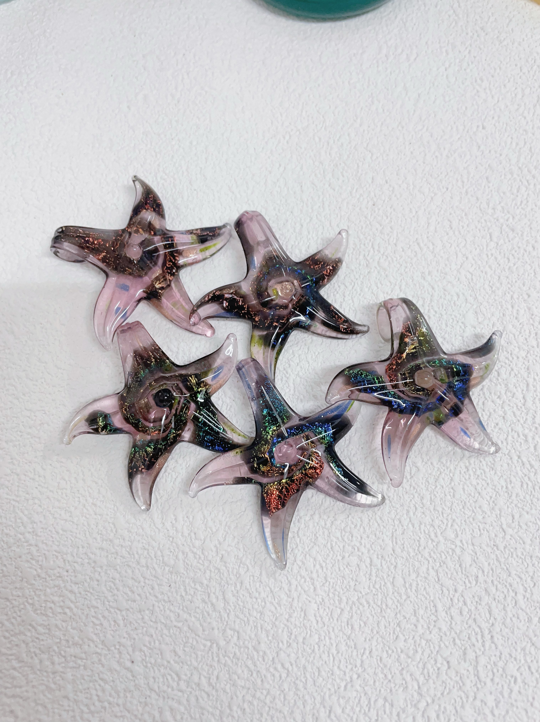 原创!紫色海星 星星手工琉璃高品质独特项链辣妹y2k风格小众吊坠