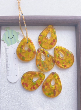 原创！艺术水滴孤品原创手作琉璃艺术品风格炫彩ins小众项链毛衣