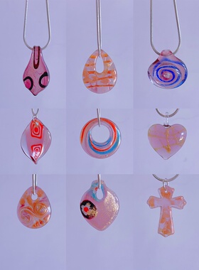 Y5双链紫色琉璃项链手工吊坠项链小众设计个性甜酷锁骨链y2k配饰