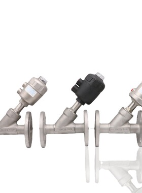 304不锈钢气动法兰角座阀DN15 20 25 32 40 50 65 Y型 蒸汽用