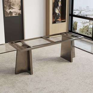 意式轻奢桌腿支架不锈钢餐桌腿岩板大理石底座奢石茶桌架子支撑脚