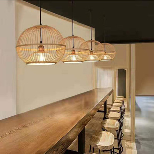 牡丹区定陶区鄄城县手工编织竹藤灯笼日式藤艺编织竹艺竹编吊灯