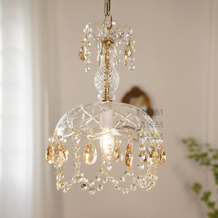 穆拉诺古典水晶玻璃吊灯复古玄关餐厅阳台床头水晶小吊灯