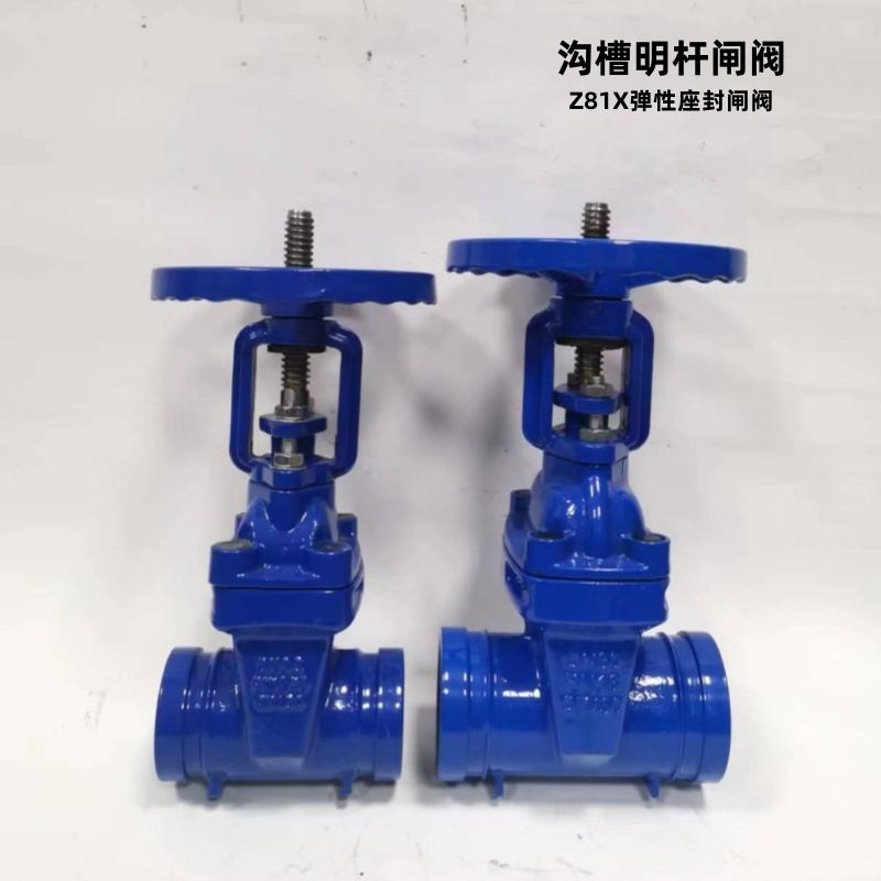 蓝色 沟槽明杆闸阀Z81X-16Q弹性座封 卡箍闸阀DN50-DN300,电子元器件市场,电线扎带/束线带,淘宝优惠券,粉丝福利购,淘宝优惠卷