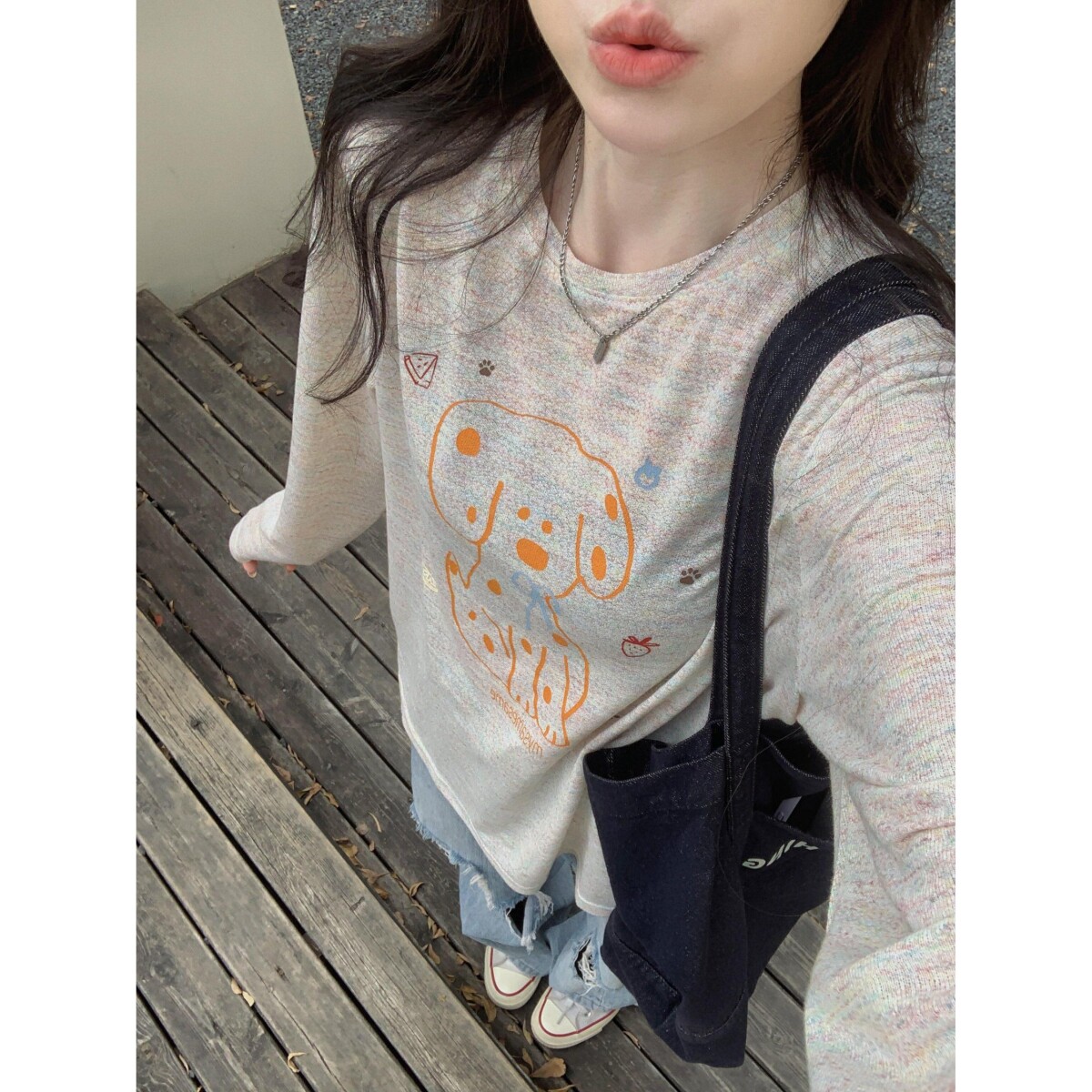 广州150克彩虹麻薄款微透防晒罩衫女夏季宽松圆领长袖T恤印花上衣