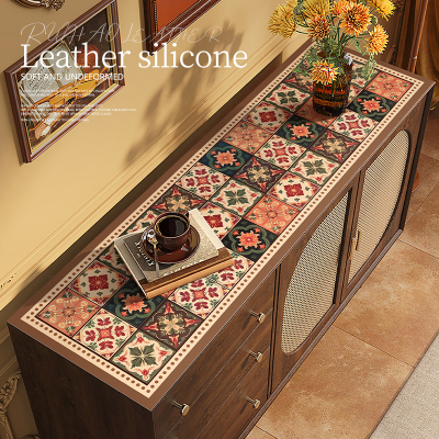 美式复古花砖鞋柜餐边柜保护垫子