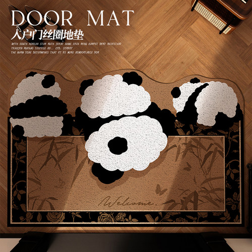 中古风地垫入户门垫进门门口地毯耐脏丝圈卡通高级感轻奢防滑脚垫