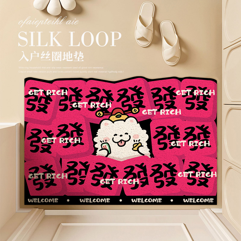 入户门地垫丝圈卡通可爱蹭土耐脏