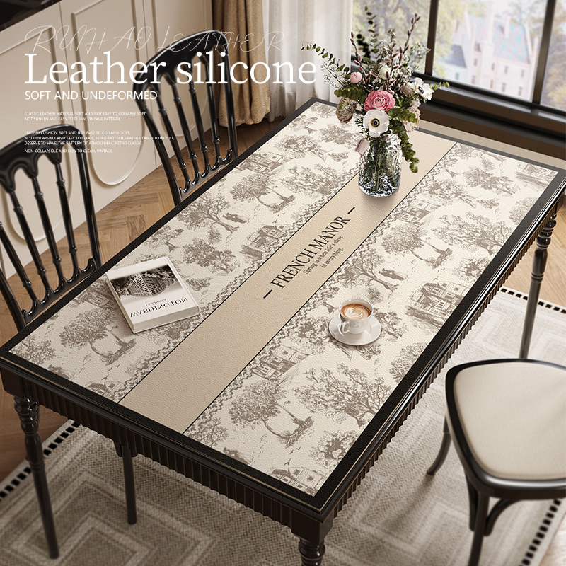 长方形法式复古高端餐桌垫免洗