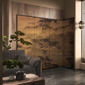 宋氏美学新中式 屏风隔断客厅沙发背景墙民宿玄关卧室古画 画山水