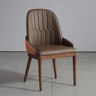 实木椅子餐厅椅子胡桃木色餐椅北欧风格高档餐厅餐椅实木餐椅组合