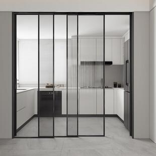 上海极窄边框阳台厨房化妆室拉门三四五联动吊轮玻璃拉门定制
