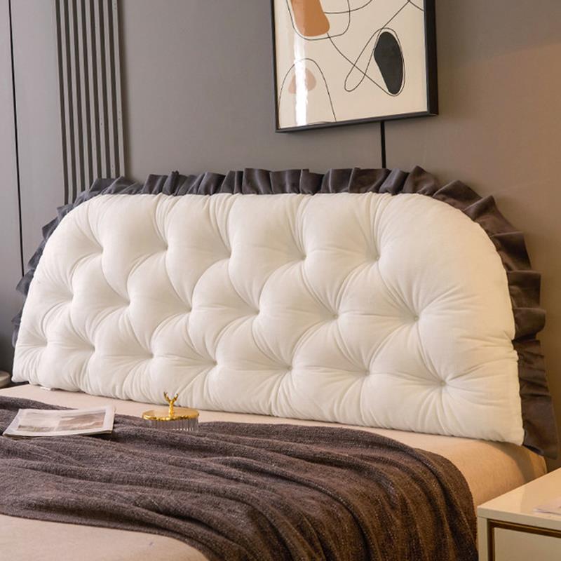 欧式床头靠枕沙发大靠背卧室床上靠垫乳白飘窗榻榻米软包护腰绑带
