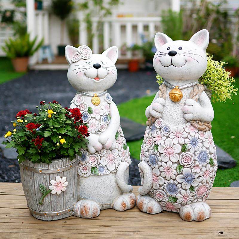 花园庭院创意动物卡通户外装饰花盆园林园艺猫咪摆件招财阳台布置,家居饰品,户外/庭院摆件,淘宝优惠券,粉丝福利购,淘宝优惠卷