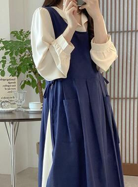 韩式小清新家用厨房背心罩衣女连衣裙四季通用北欧风连身围裙L022