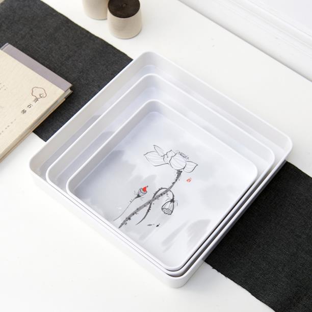 欧式托盘正方形水杯盘茶盘家用水果盘客厅创意蛋糕面包盘放杯子盘