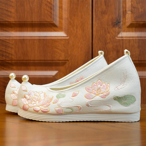 锦袍仙绣花鞋汉服鞋增高鞋