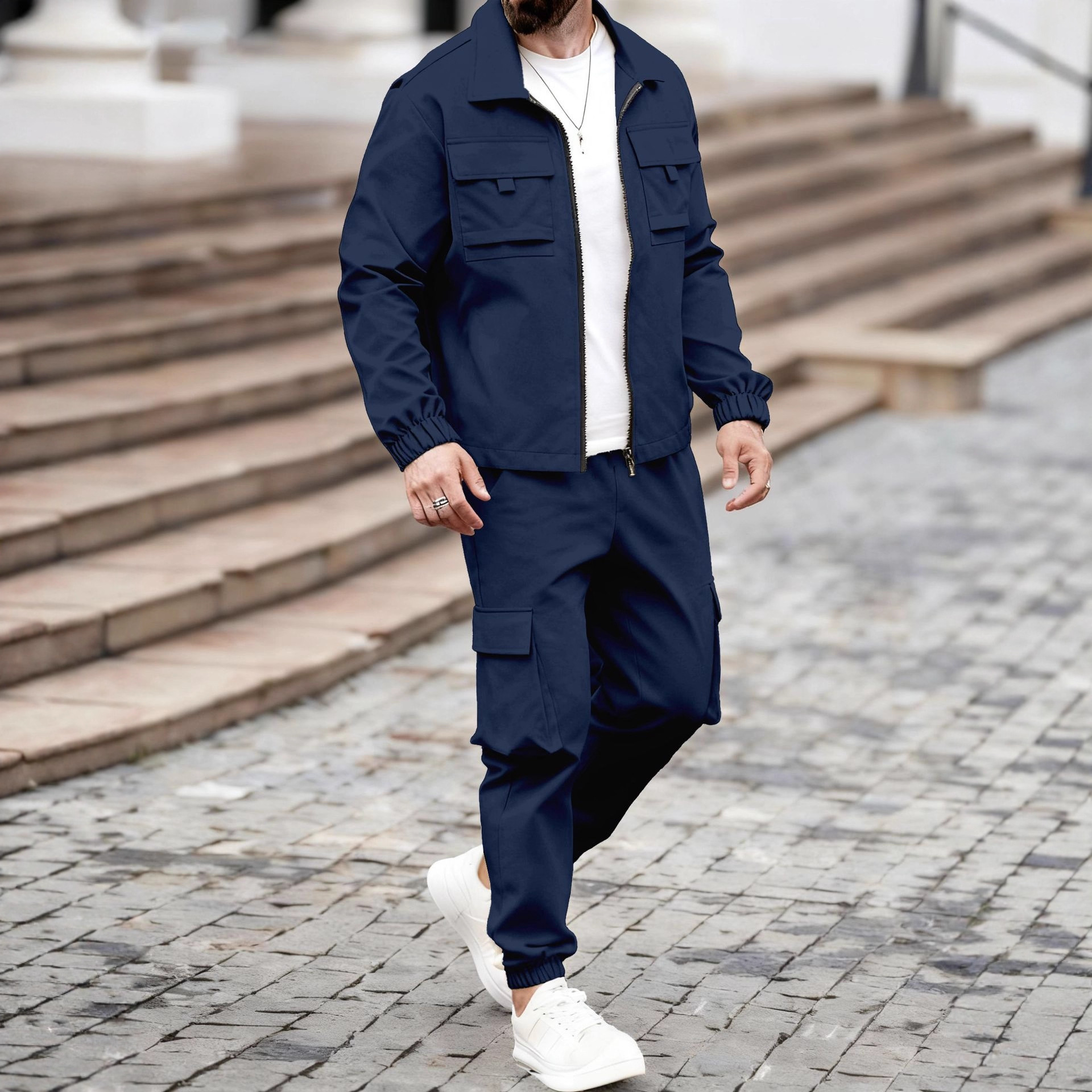 美式复古飞行员工装男士套装