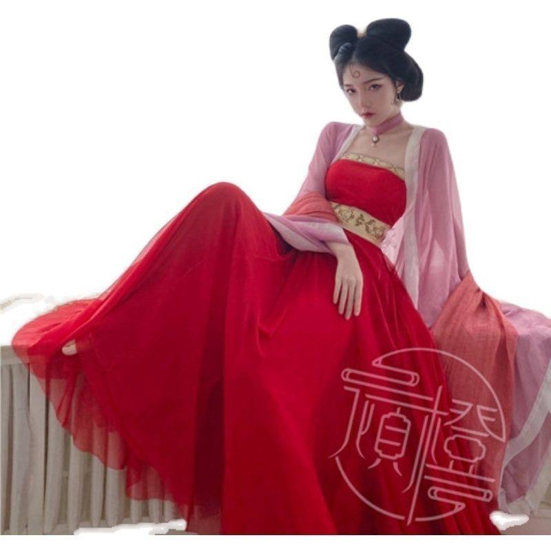 小橙子同款妲己汉服女学生古装长款汉元素演出服古风超仙舞蹈服