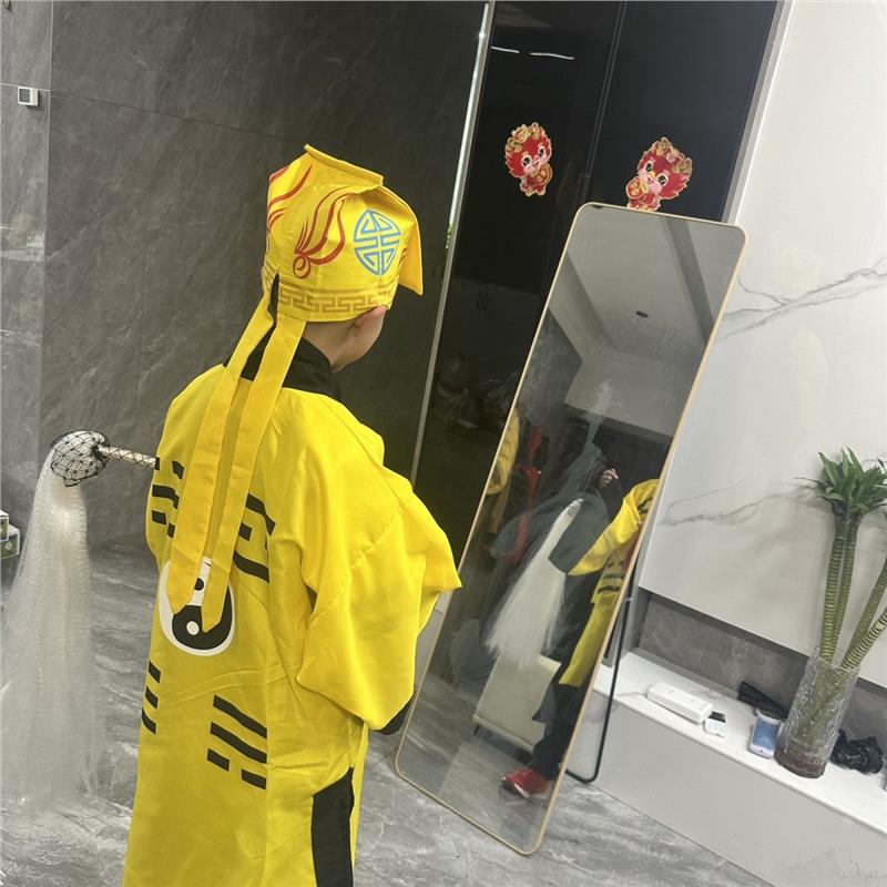 道士道袍八卦衣长袍全套装万圣节COS茅山透气太极经衣林正英