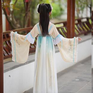 远黛 女童汉服春秋儿童中国风古装改良仙气长袖襦裙连衣裙春