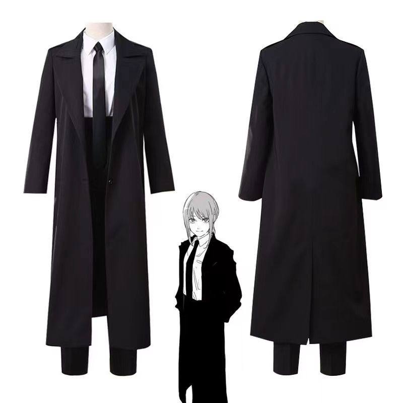 万圣节电锯人玛奇玛cos服链锯人长款风衣恶魔猎人帕瓦cos黑色大衣