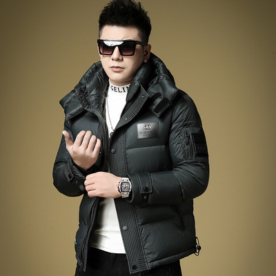 男士羽绒服欧洲站加厚防寒冬季2024新款潮牌白鸭绒保暖连帽外套男