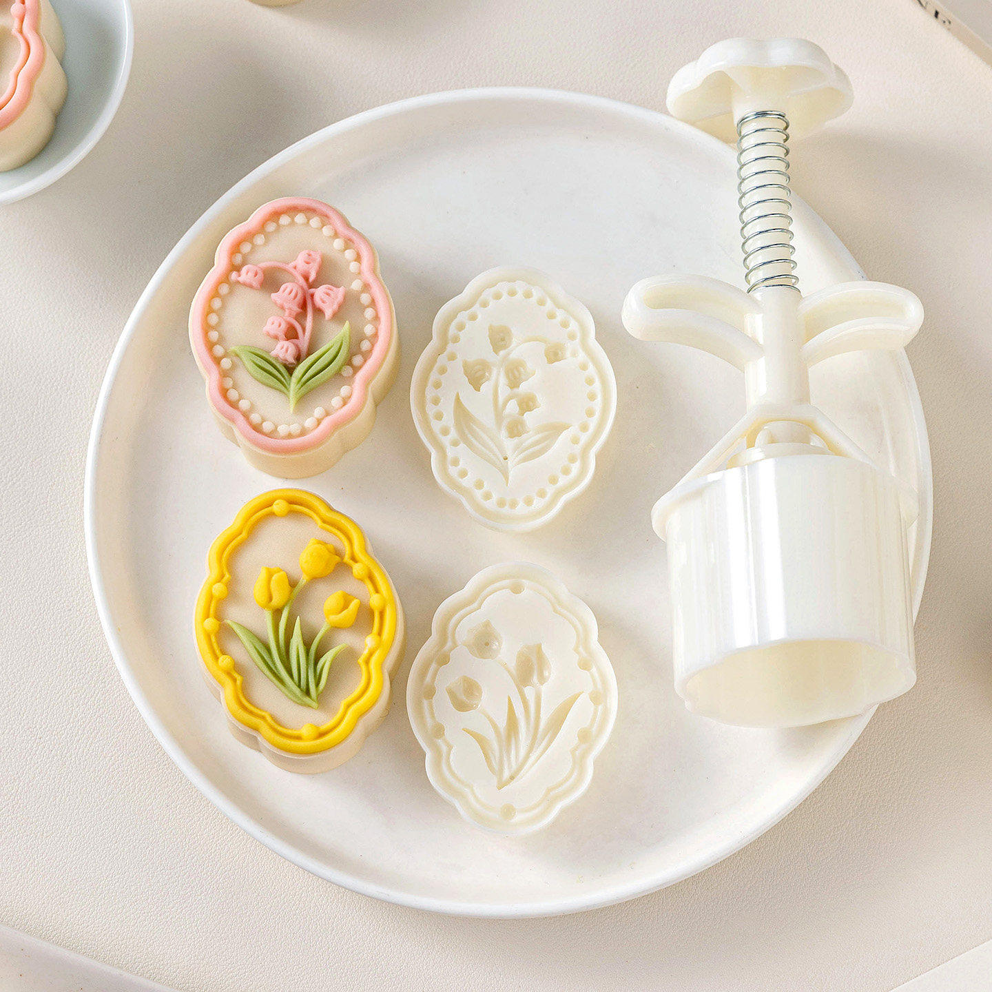 郁金香模具2026新款绿豆糕月饼模具郁金香手压式家用防粘烘焙模具