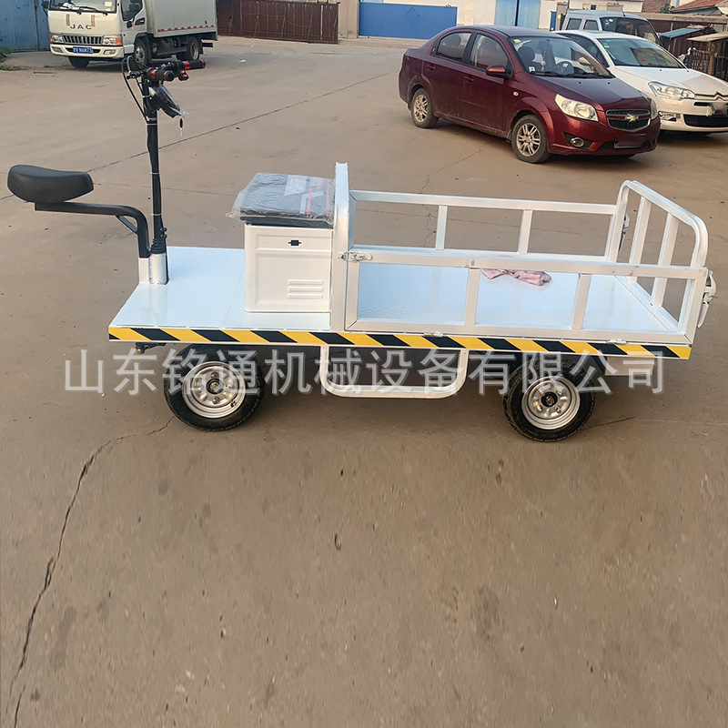 重货物周转载货车家用物流搬运箱板车电动四轮平板车铭通劳动车