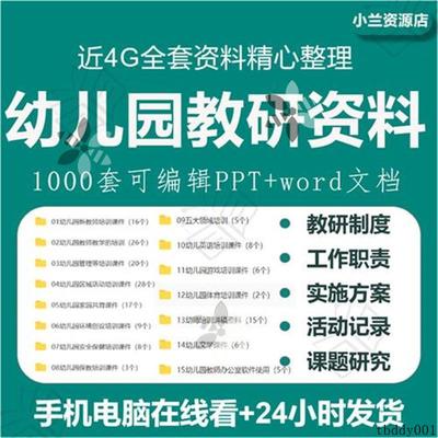 幼儿园教研资料工作计划活动总结全套资料教科研制度集合课件PPT
