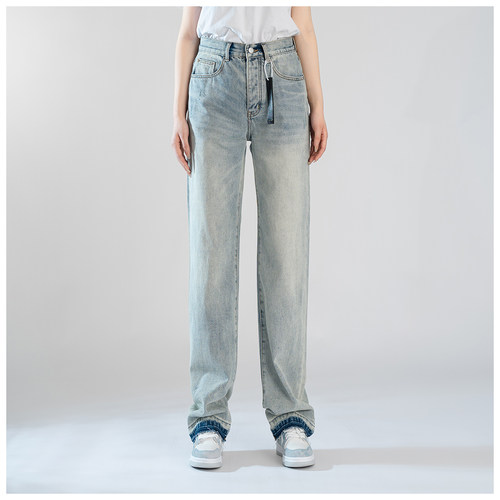 AMR Ripped Jeans牛仔裤男宽松直筒裤美式高街破洞潮牌休闲阔腿裤